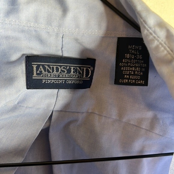 Lands End - Cotton Blue Shirt - Men's Lot of 4 - 3: 18 1/2 -36 & 1: 18 1/2 - 37 - Picture 5 of 16